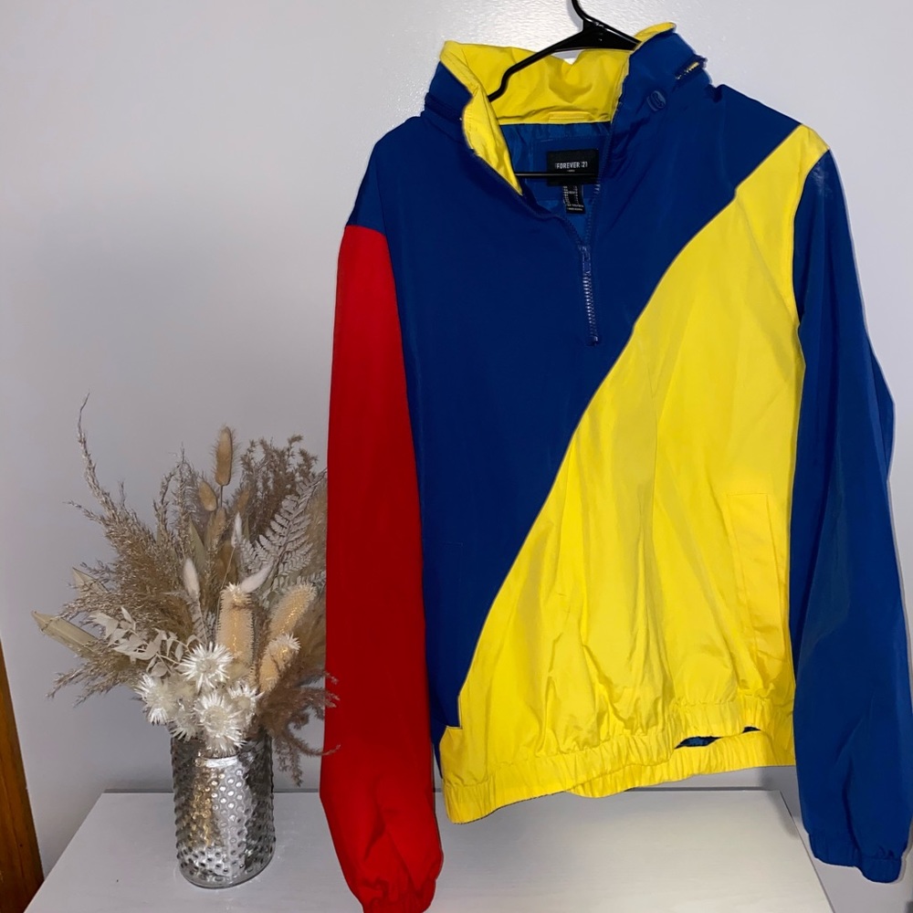 Color Block, Retro Quarter ZIP, Size L